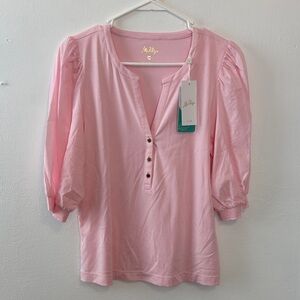 Lilly Pulitzer Light Pink Blouse with Button Detail